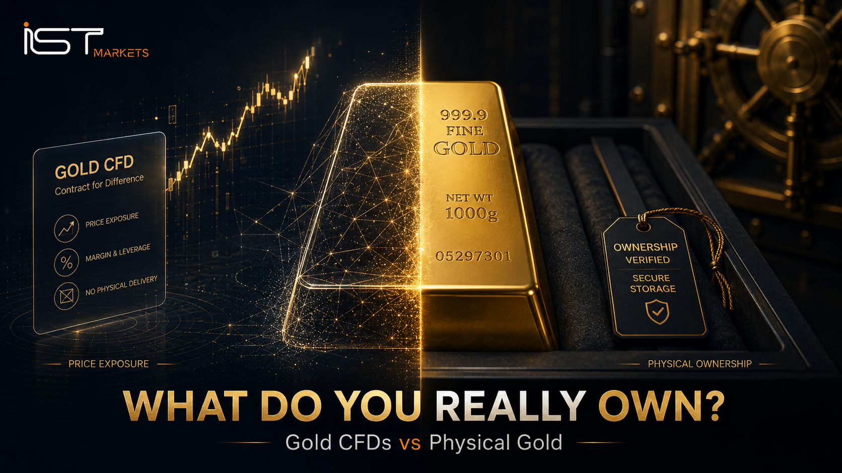 Gold CFDs vs Physical Gold: Ownership, Costs, Leverage and Risks Explained